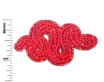 Glitter Snakes 2” - Embroidered DIY Iron on patch with glitter