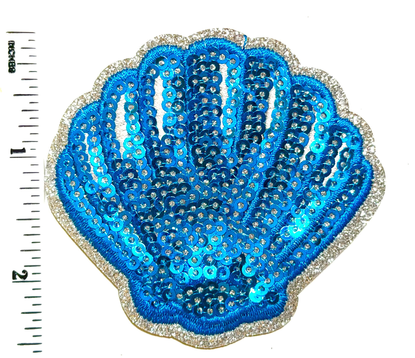 Seashell patches 2.75” – Sequined Iron-On Applique