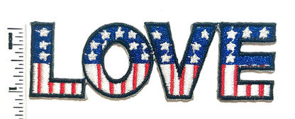 Patriotic LOVE - Embroidered Iron on Patches