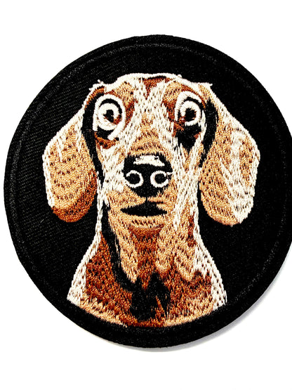 Dachshund – embroidered iron on patch 2.75”