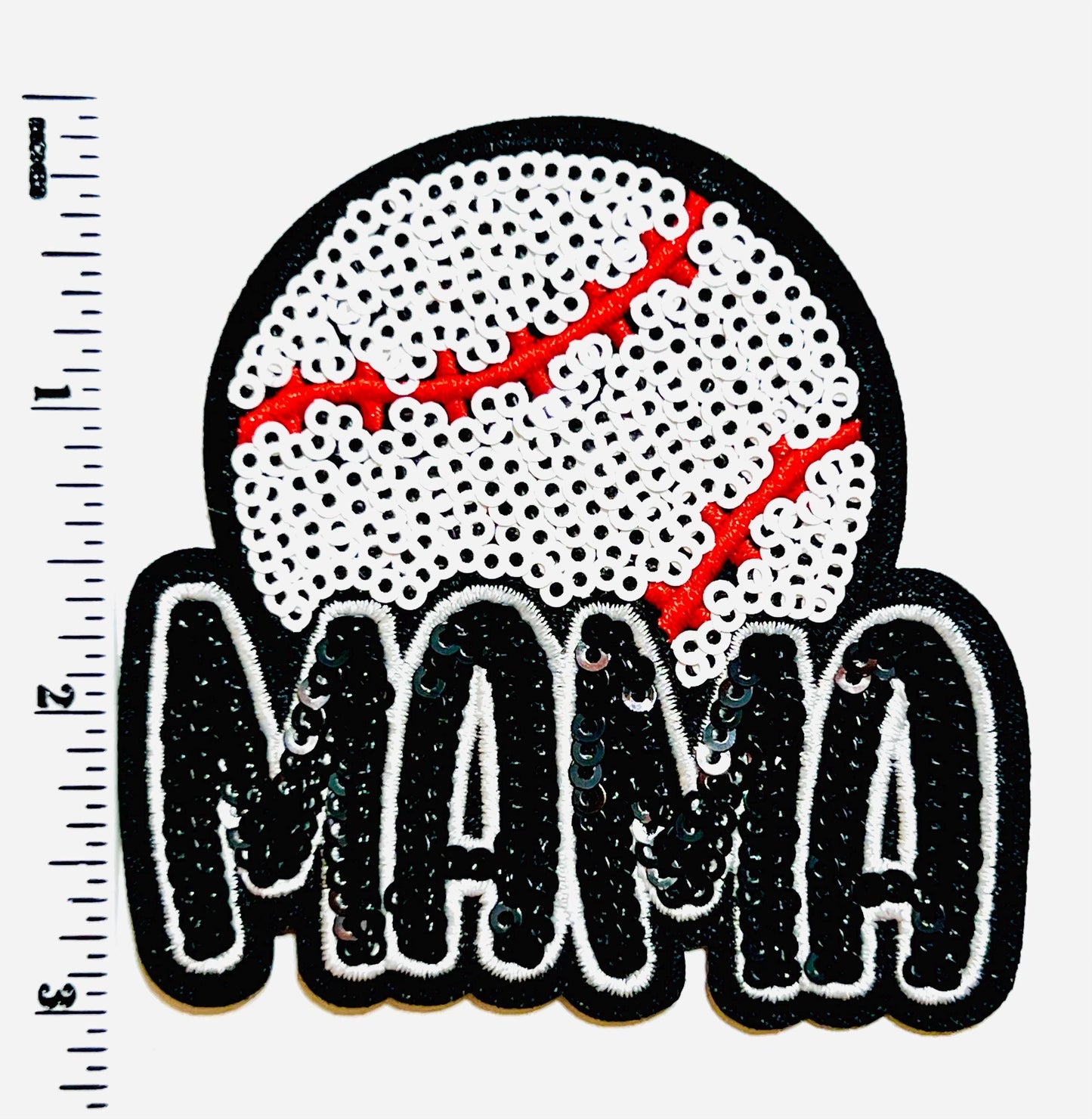 Mama Baseball patch - Sequined DIY Iron on patch