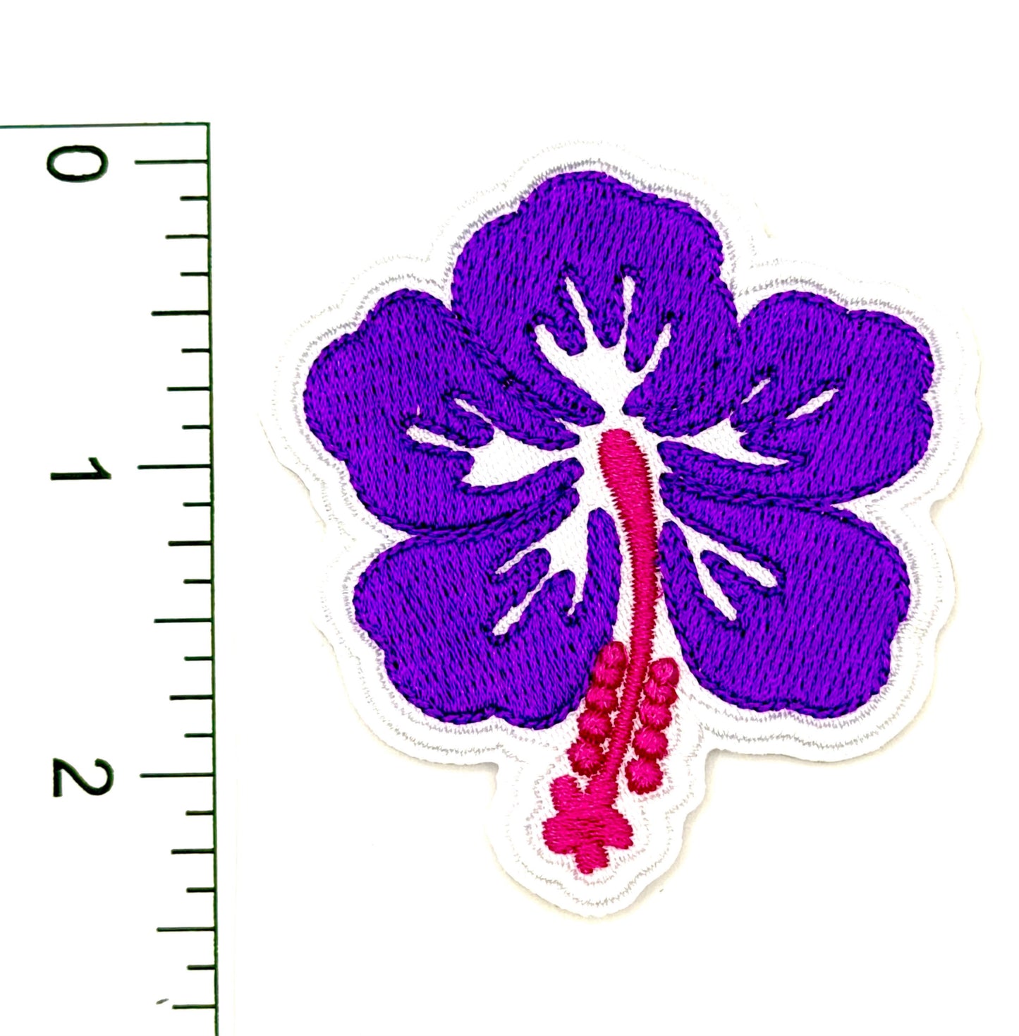 Hibiscus Flower patch - Embroidered DIY Iron on patch 2.5"