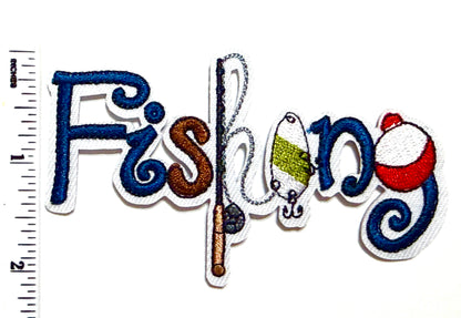 Fishing patch - Embroidered Iron on patch