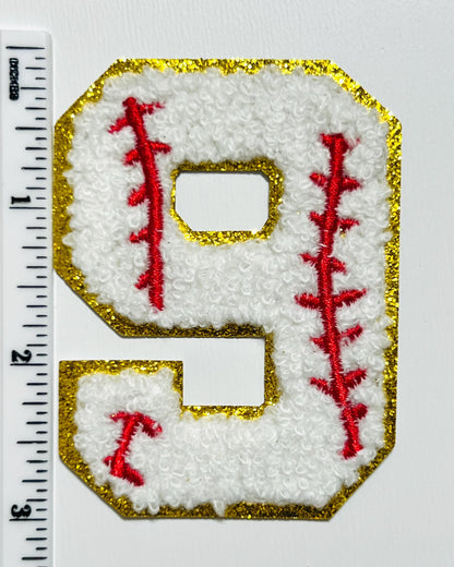 Baseball numbers patches - Embroidered DIY iron on Patches