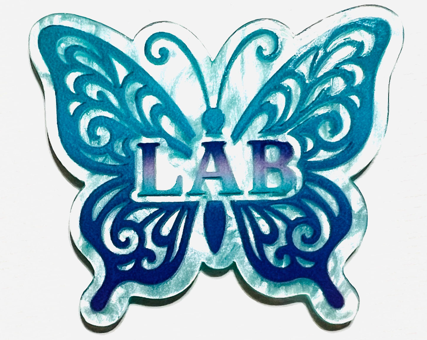 Lab butterfly acrylics - flatback acrylics set of 3
