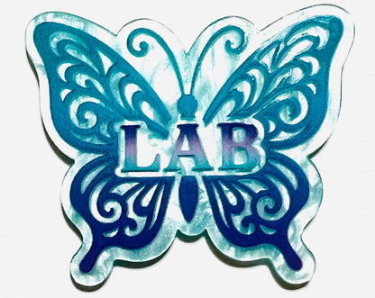 Lab butterfly acrylics - flatback acrylics set of 3