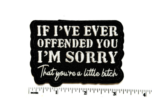 If I’ve ever offended you. I’m sorry… That you’re a little bitch patch - Embroidered Iron on patch 3.5”