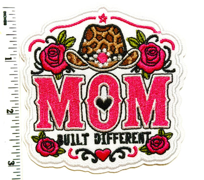 Mom, Built Different patch - Embroidered Iron on patch 3”