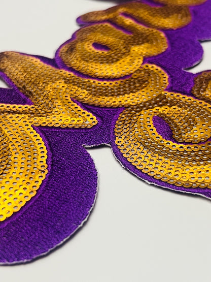 Mardi Gras gold sequins retro 9.5”