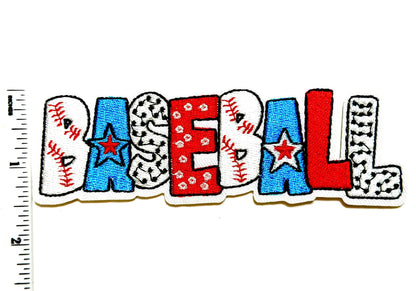 Baseball word Patch – Embroidered DIY Iron-On Applique