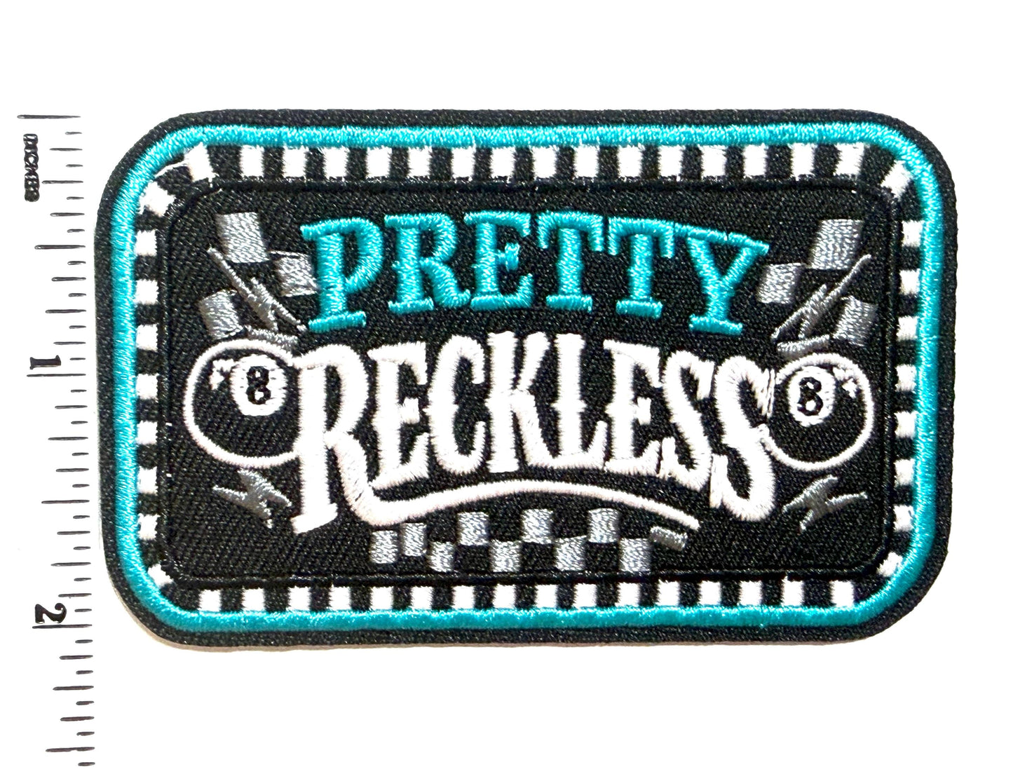 Turquoise Pretty Reckless patch - Embroidered Iron on appliqué