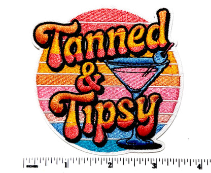 Tanned and Tipsy patch - Embroidered DIY Iron on patch