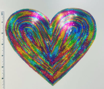 Hearts - Sequined Iron on patches