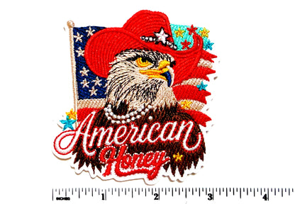 American Honey Patriotic Eagle Patch - EmbroideredIron On Patch 3.25”