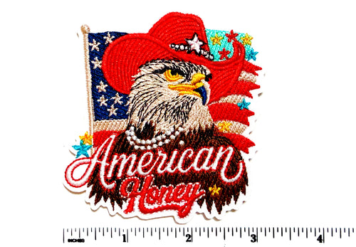 American Honey Patriotic Eagle Patch - EmbroideredIron On Patch 3.25”