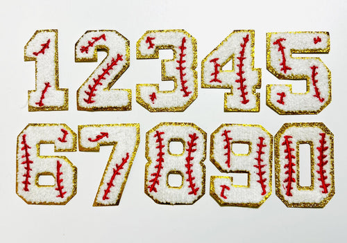 Baseball numbers patches - Embroidered DIY iron on Patches