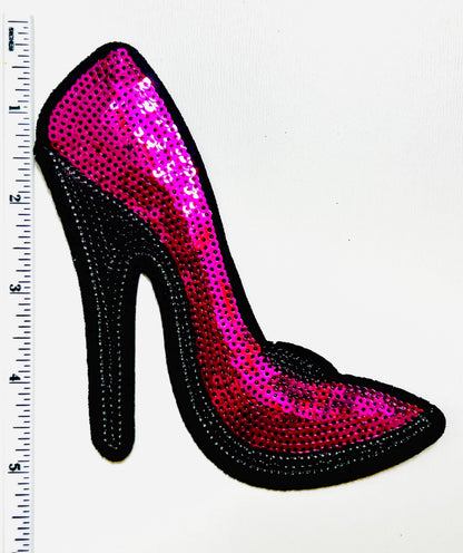Sequins stiletto high heel 5”