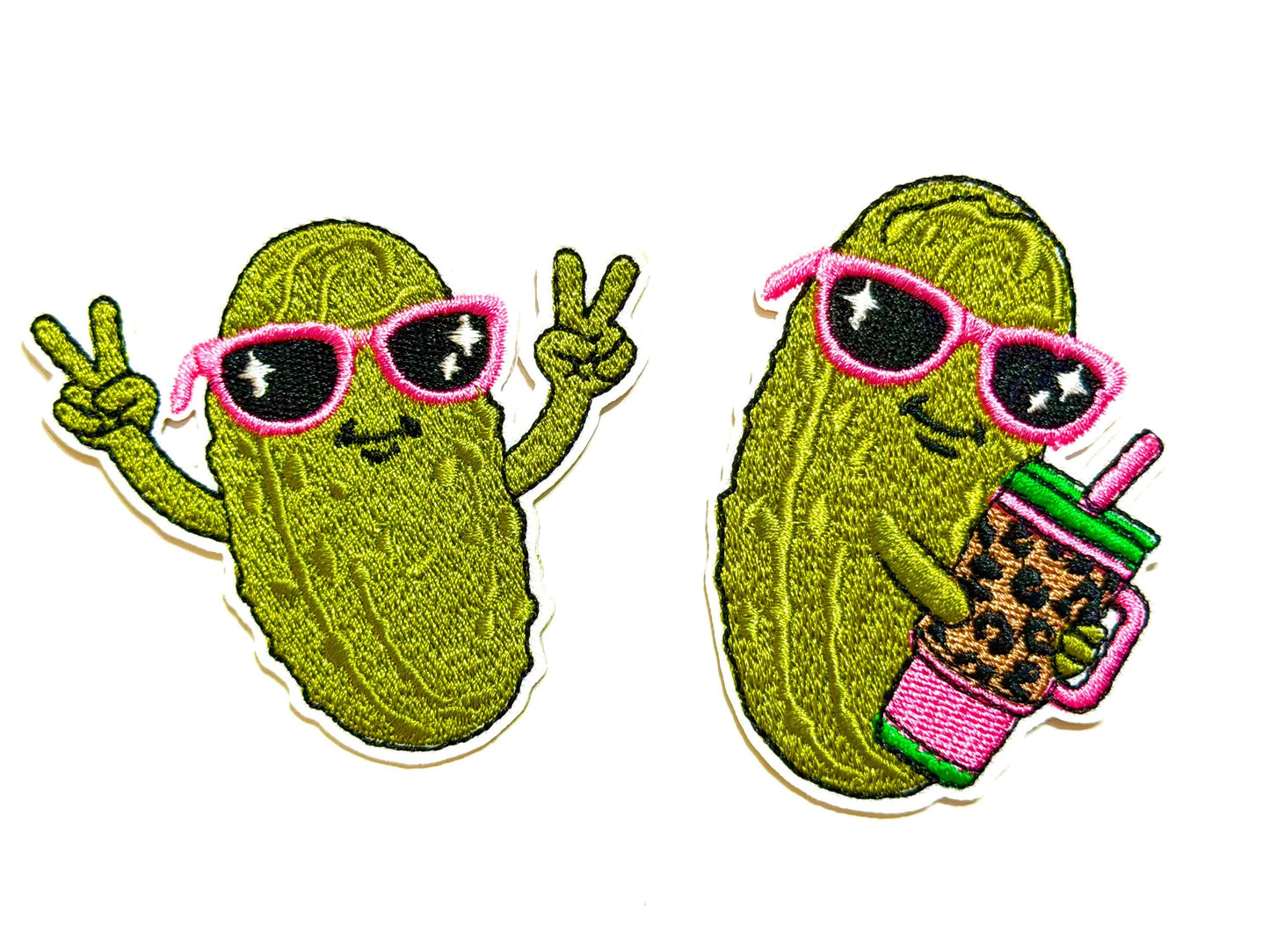Pickle patches - Embroidered Iron on patches