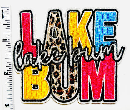 Lake Bum patch- Embroidered DIY Iron on patch