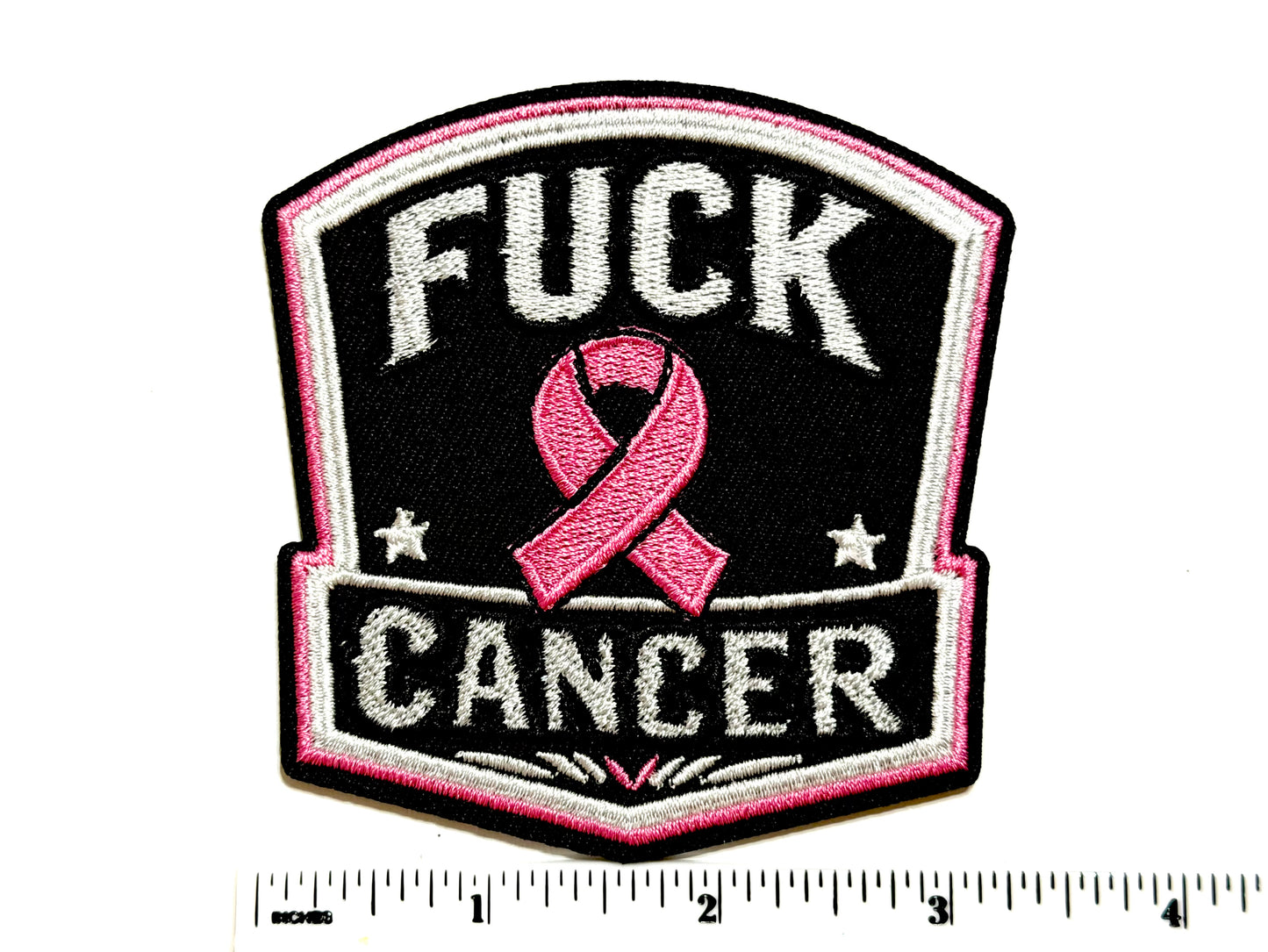 Fuck Cancer patch - EmbroideredIron On Patch 3.25”