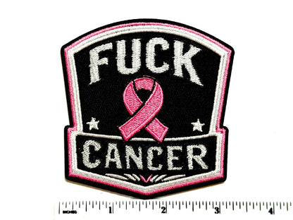 Fuck Cancer patch - EmbroideredIron On Patch 3.25”