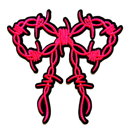Barbed Wire Bows - Embroidered Iron on Patches 4”