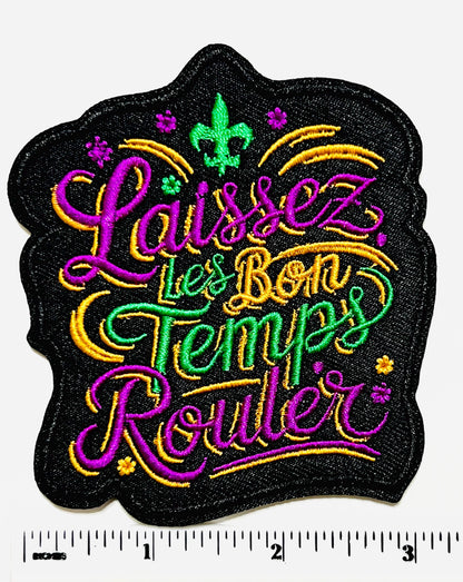 Mardi Gras Embroidered Patch - Laissez Les Bon Temps Rouler, Iron On Applique