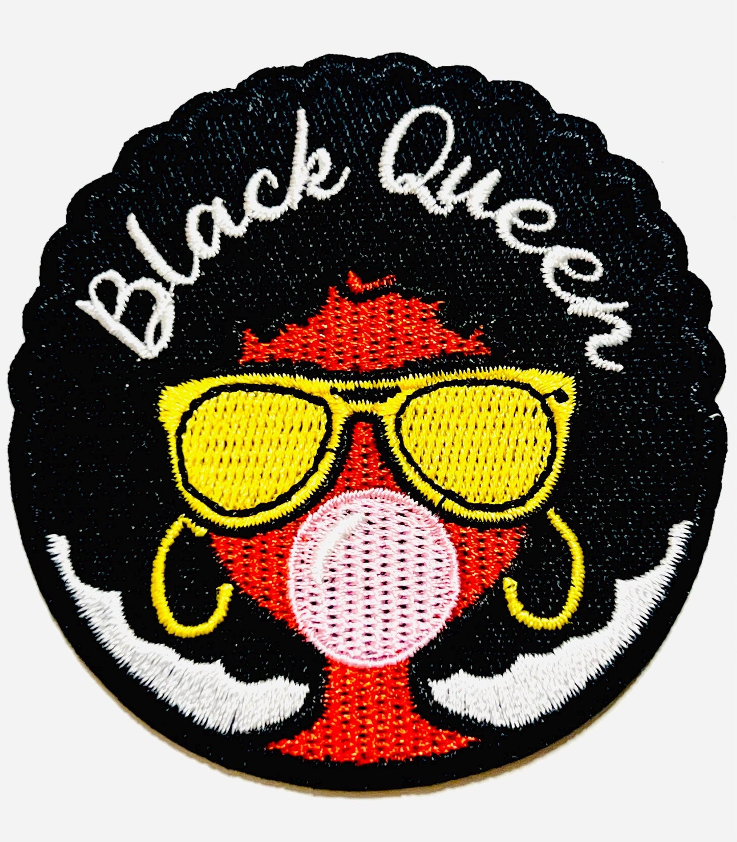 Black Queen bubble gum - Embroidered DIY Iron on patch