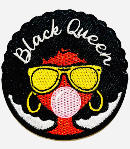 Black Queen bubble gum - Embroidered DIY Iron on patch