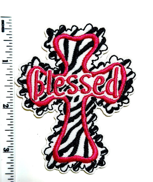 Blessed Cross with zebra stripes 3.5”