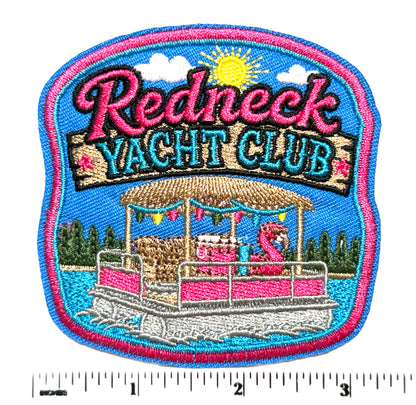 Redneck Yacht Club patch - Embroidered Iron On Patch 3.25”