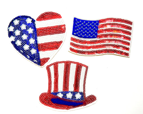 Patriotic patches - Sequins Iron on patches