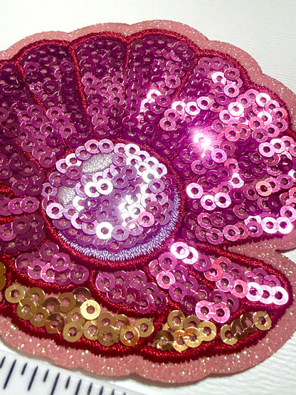 Sea shell patch – Sequined diy Iron-On Applique