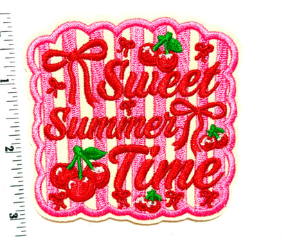 Sweet Summertime patch- Embroidered Iron on patch 3”