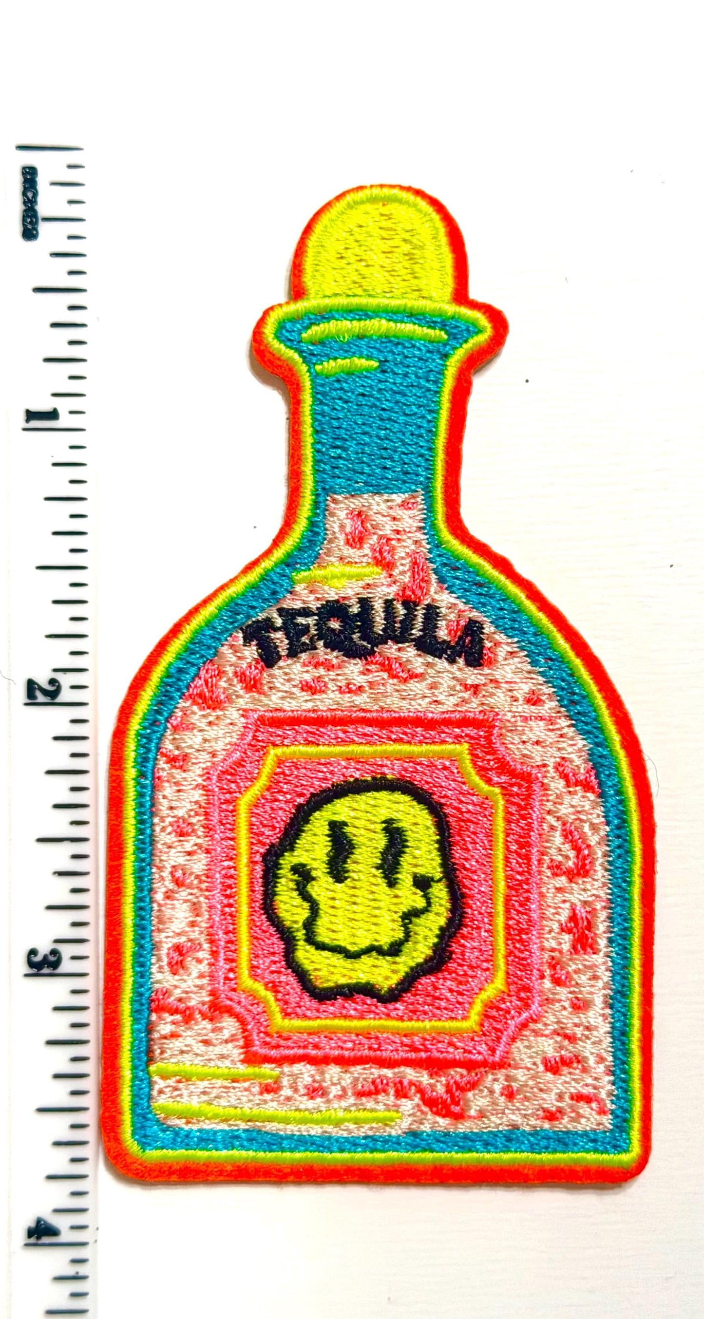 Tequila Bottle neon patches– Embroidered Iron On
