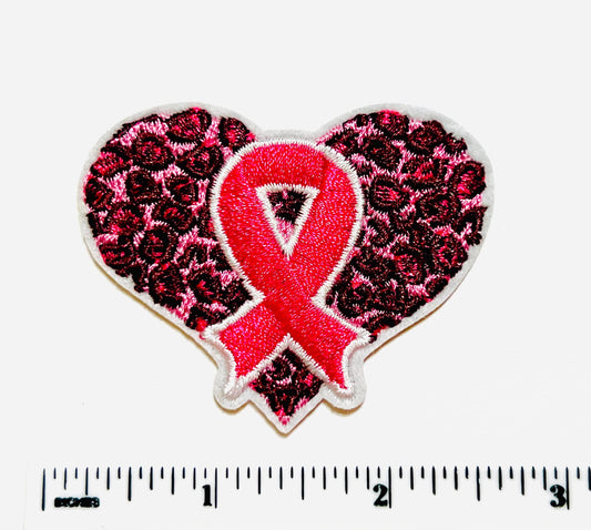 Breast Cancer Awareness Heart with Ribbon 2.5”