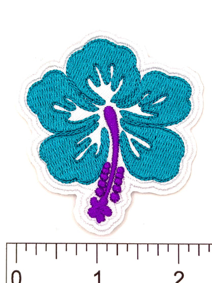 Hibiscus Flower patch - Embroidered DIY Iron on patch 2.5"