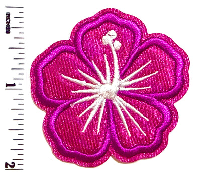 Hibiscus Flowers - Embroidered Iron On Patches 2”