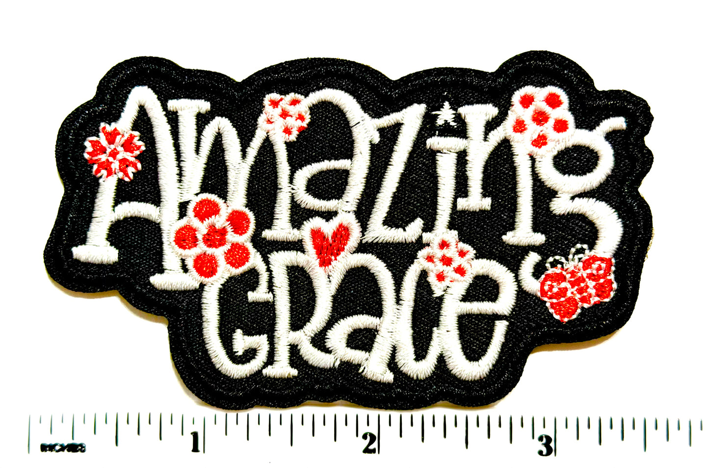 Amazing Grace patch - Embroidered Iron On Patch 3.5”