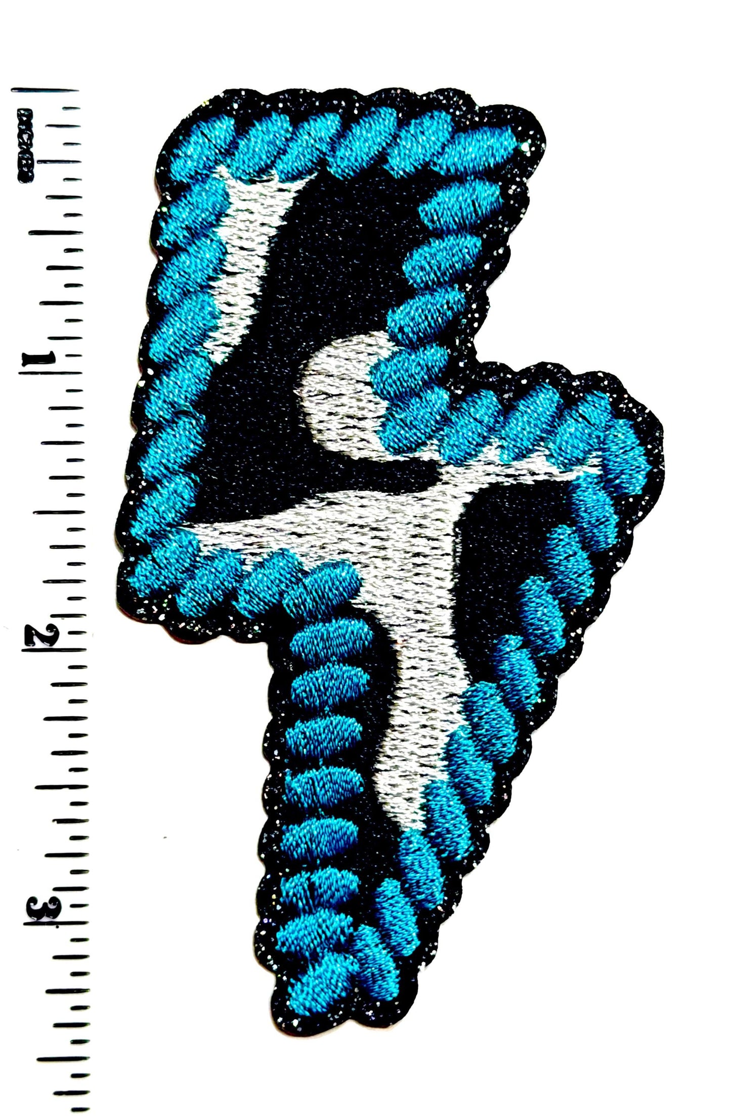 Cow print & Turquoise Patches - heart, lightning bolt, star - Embroidered Iron-On patches