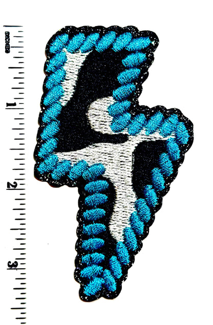 Cow print & Turquoise Patches - heart, lightning bolt, star - Embroidered Iron-On patches