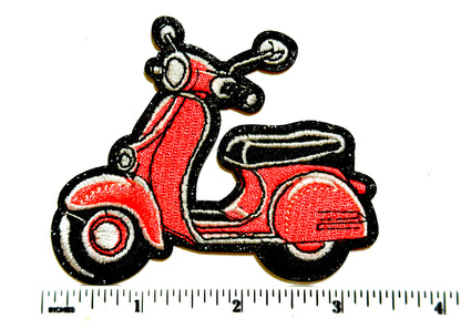 Scooter patch - Embroidered Iron On Patch 3.5”