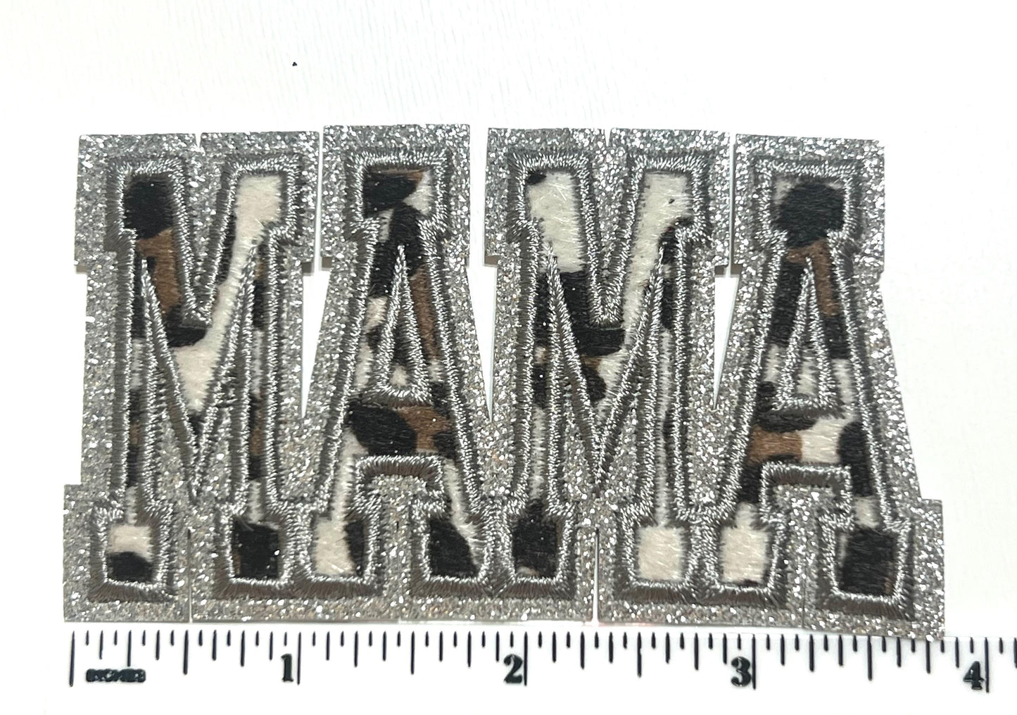 Mama in Camoflauge - Embroidered & glitter Iron on patch