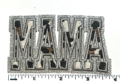 Mama in Camoflauge - Embroidered & glitter Iron on patch