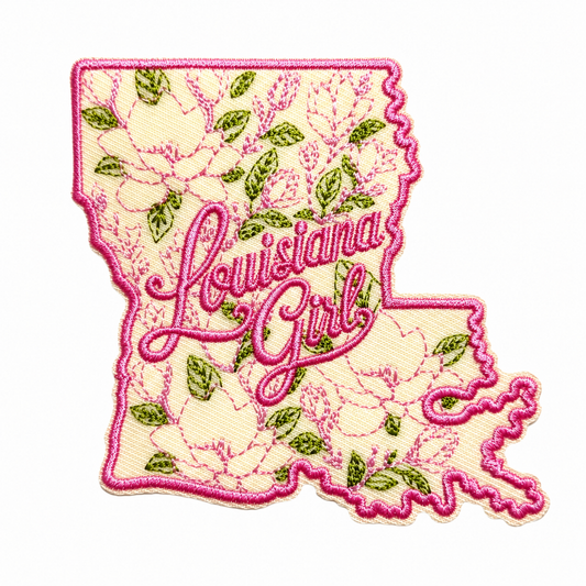 Louisiana Girl patch - Embroidered Iron On Patch 3.25”