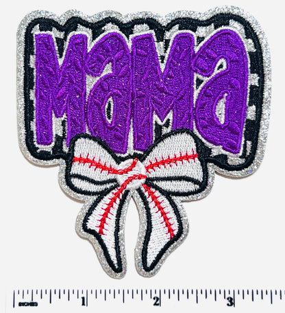 Mama baseball bow 3.5”