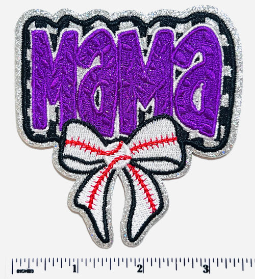Mama baseball bow 3.5”