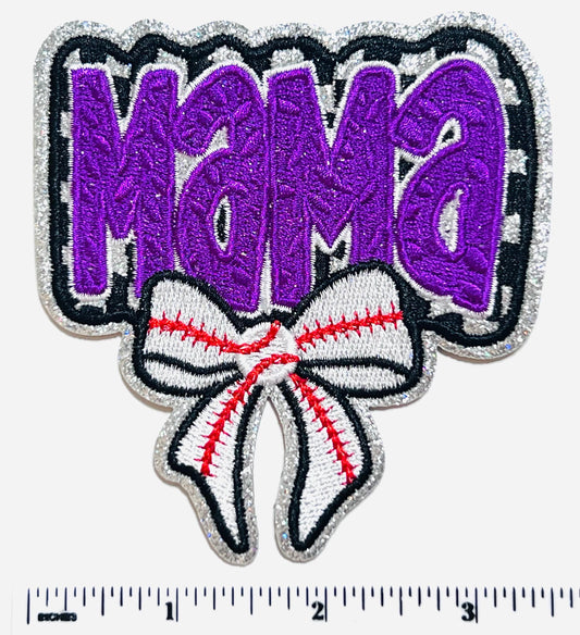 Mama baseball bow 3.5”