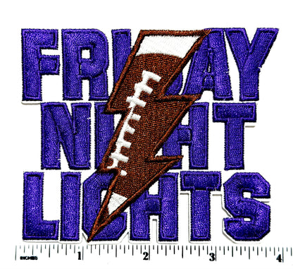 Friday Night Lights football patch - Embroidered Iron On Patch 4”