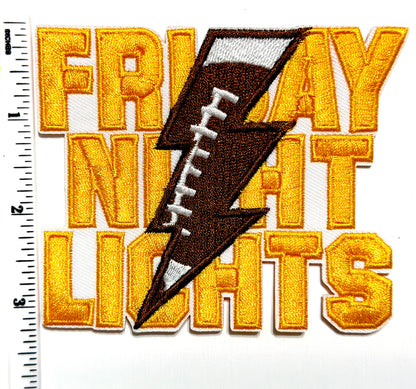 Friday Night Lights football patch - Embroidered Iron On Patch 4”
